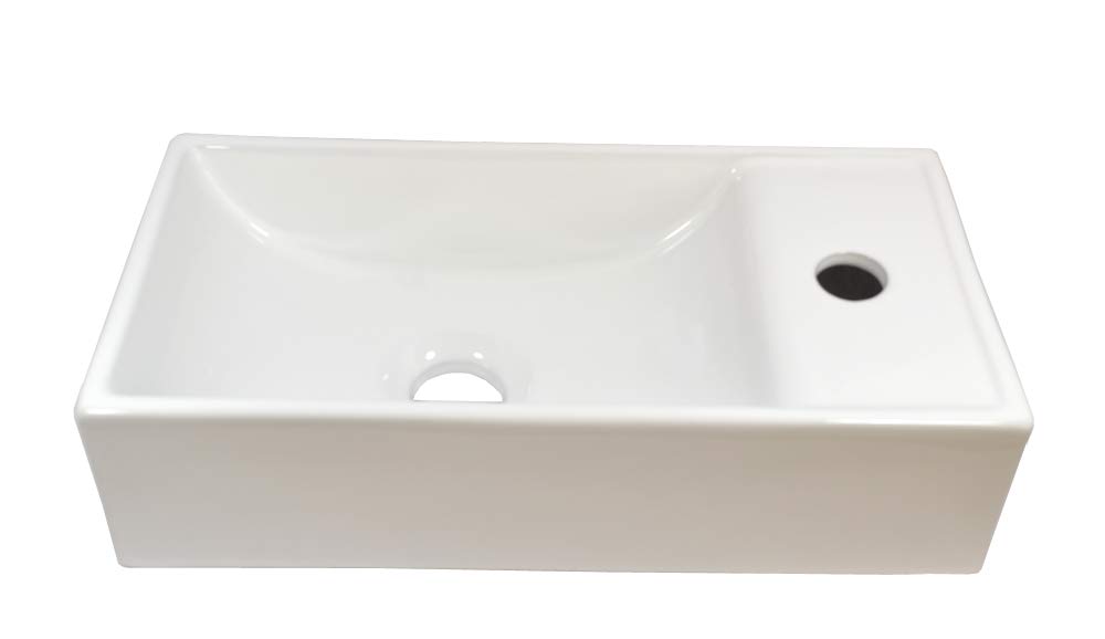 41x21,5cm - Lavabo de cerámica baño,rectangular,Lavabo sobre encimera,Lavamanos Cuarto de Baño, tamaño pequeño,lavabo suspendido