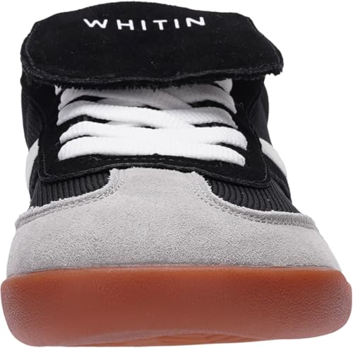 Image of WHITIN Wide Toe Box Barefoot Shoes for Women + Fashion Tennis Sneakers + Trendy Fold-Over Tongue