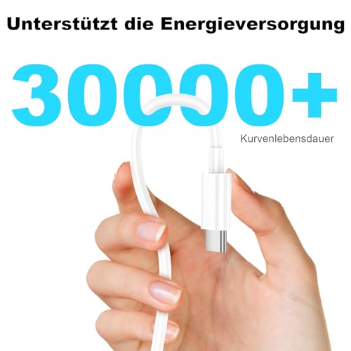 USB C auf USB C Kabel 2 Stück 1M+2M für IPhone Ladekabel für iPhone 18/17/Air/Pro/Pro Max… – Ansicht 5