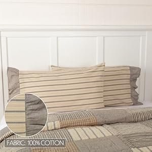 VHC Brands Farmhouse Bedding-Sawyer Mill Tan Pillow Case Set of 2, Standard Pillowcase Set 21x30, Dark Creme White 2 Count VHC Brands Farmhouse Bedding Sawyer Mill Tan Pillow Case Set of 2 Standard Pillowcase Set 21×30 Dark Creme White 2 Count