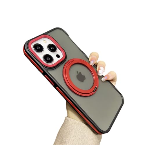 Coque iPhone 14 antichoc rouge avec support magnétique invisible