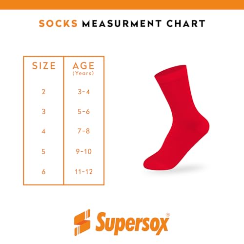 Image of Supersox Regular Length School Uniform Socks for Kids | Breathable Cotton | Anti-Odour & Moisture Absorbent | Durable Welt for All-Day Comfort | Red Colour | Pack of 5