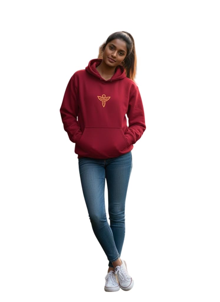 the sabio Women’s Maroon Hoodie with Cap | Premium Soft Fleece Winter Sweatshirt | Warm Hooded Pullover for Women | Comfort Fit Casual Everyday Wear-picture-33
