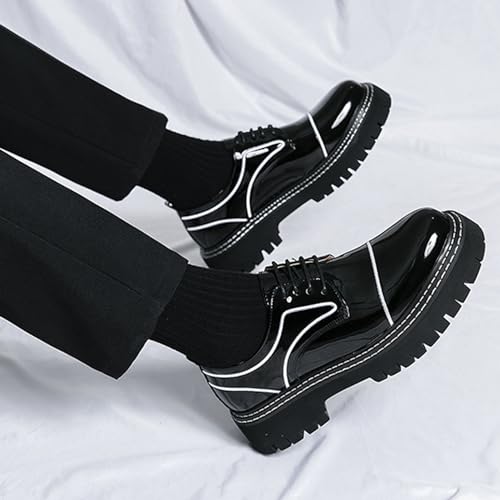 ADMLZQQ Mens Dress Shoes Oxford Shoes for Men Formal Round Toe Lace Up Business Tuxedo Shoes3