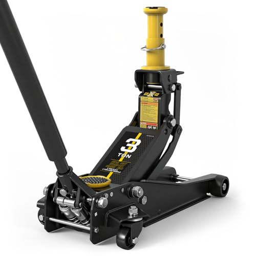 YELLOW JACKET Foldable Floor Jack 3 Ton Low and High Profile Professional…