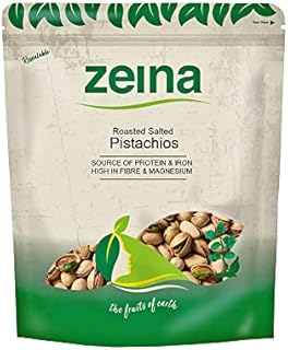 Zeina Roasted Unsalted Pistachio Nuts - Delicately Roasted Delicious Pistachios with No Added Salt - Vegan Approved Nutritious Nuts Snack - 1 x 1Kg