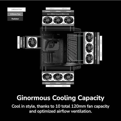 Image of Hyte Y70 Modern Aesthetic Gaming PC Case - Panoramic Glass | High-Airflow Design | Cable Management | Dual Chamber ATX Mid-Tower Chassis | 10 Fan Capacity | Luxury PCIe 4.0 Riser Cable - Pitch Black