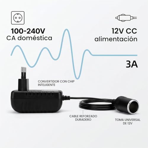 Miniatura 2 de Cargador De Coche De 12v 2a 24w Convertidor De Voltaje De 220 V A 12 V Adaptador Encendedor De Cigarrillos Para Nevera De Coche, Bomba De Aire, Aspiradora De Coche 12v 2a