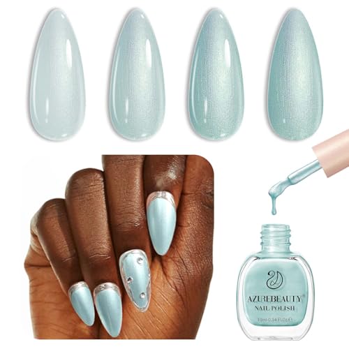 AZUREBEAUTY Nail Polish Shimmery Blue-Green Summer Nail Polish Quick Dry Natural Infinite Shine Nail