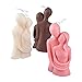 Cestony 3D Hugging Lovers Shape Candle Silicone Molds for Making Candle Resin Pillar Aromatherapy Candles Wax Soap Flower Specimen Clay Craft Valentine's Day Wedding Gift