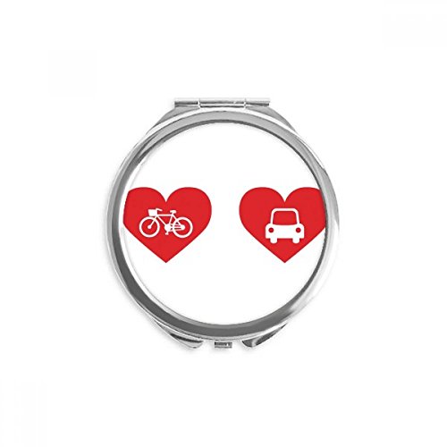 Miroir portable vélo cœur rouge pour en finir avec les verres brisés