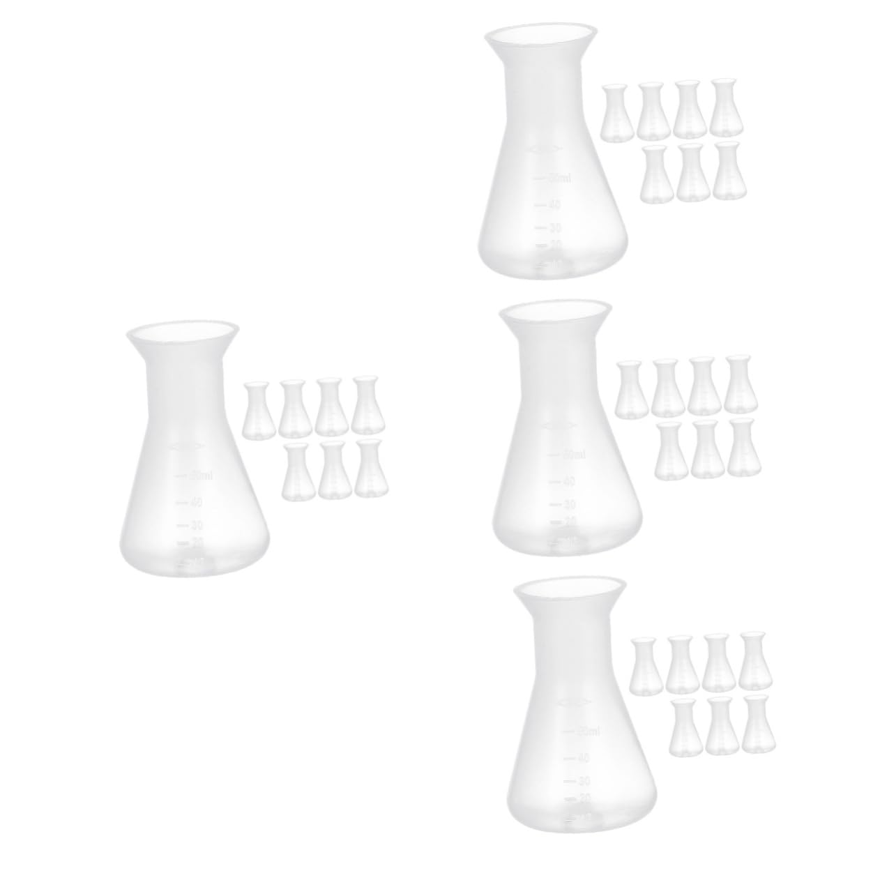 SOLUSTRE 32piezas Erlenmeyer De Plástico Para Frascos Científicos De Diseño Juego De Frascos Para Experimentos Químicos