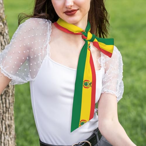Flag of Bolivia Printed silk scarf for women, a versatile accessory for autumn and winter coats4