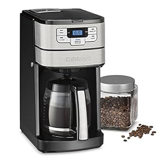 Cuisinart Automatic Grind and Brew 12-Cup Coffeemaker with 1-4 Cup Setting and Auto-Shutoff, Black/Silver (DGB-400C)