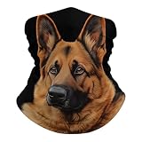 CASOWAT German Shepherd Neck Gaiter Mask, UV Protection Bandana Double-Sided Breathable Face Mask Tubular Scarf Neck Warming Balaclava, Headband
