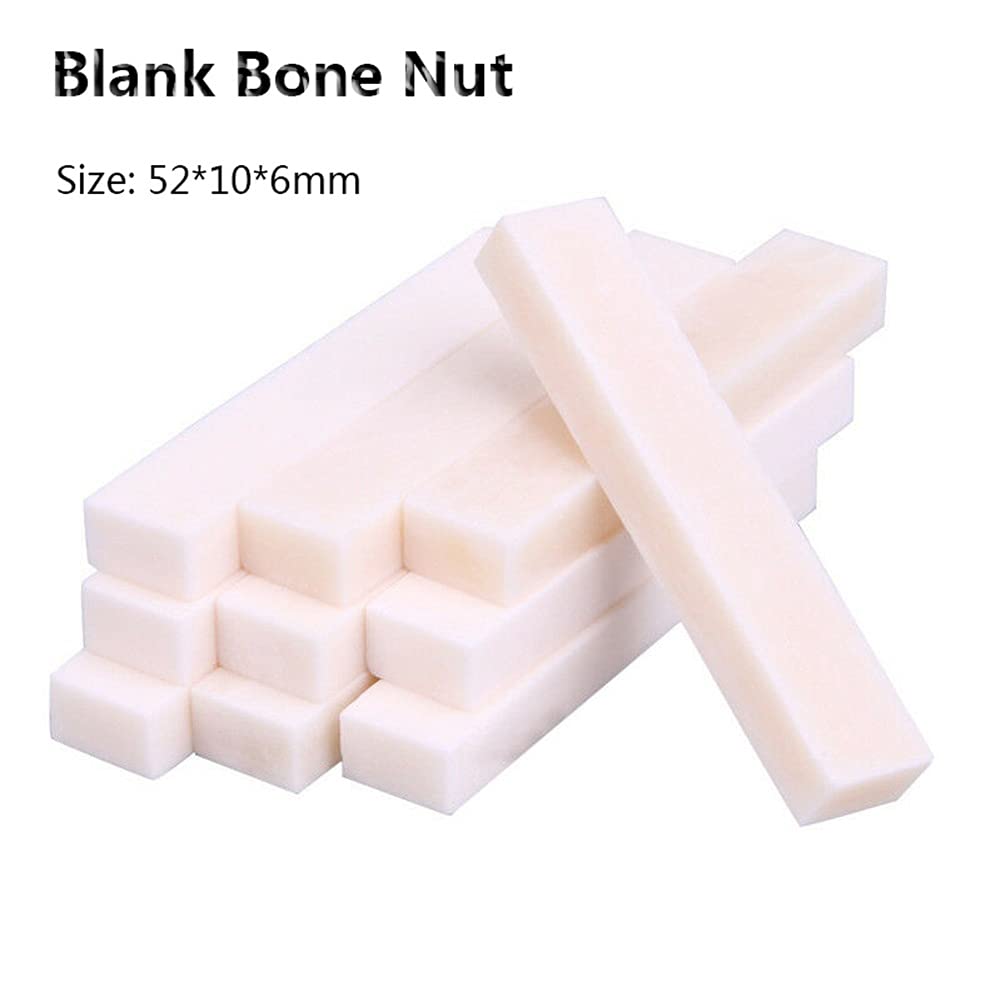 5PCS Guitar Bone Nut Blank 2.04 * 0.39 * 0.23' Ukulele Luthier Saddle Bass DIY Builder