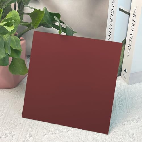 Image of 2 Pcs 12x12 Inch 1 /8 in Thickness Dark red Pastel Color Plexiglass Panel One Sided Glossy One Sided Frosted Plexiglass for DIY Items