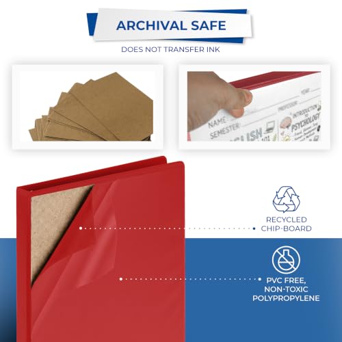 Image of Samsill Durable 0.5 inch 3 Ring Binder, D Ring Binder,100% Recycled Chipboard, Red, 12 Pack