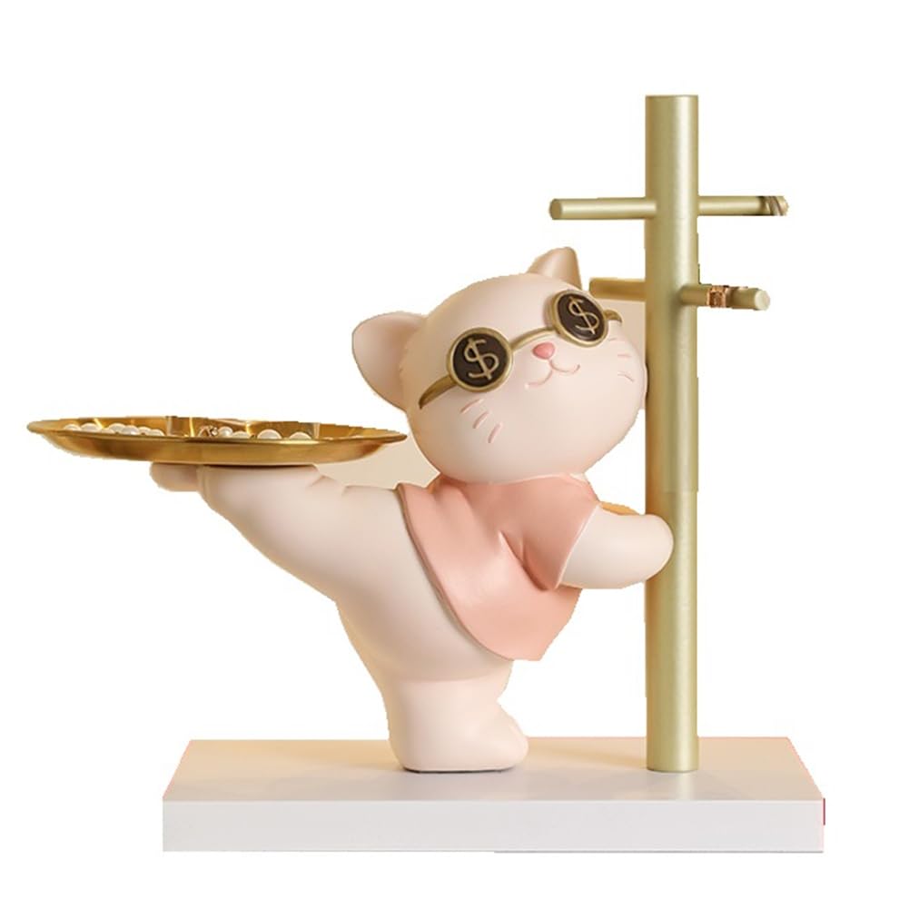 CTRLZS Cat Decoration Key Jewelry Storage Rack Tray Storage Rack Home Decoration Accessories Gift Pink