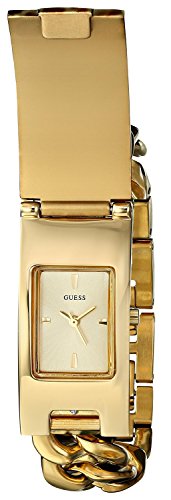 �Q�X GUESS Women's U0321L5 Gold-Tone ID Bracelet Watch with Animal Print Cover & Self-Adjustable Bracelet [���s�A���i]