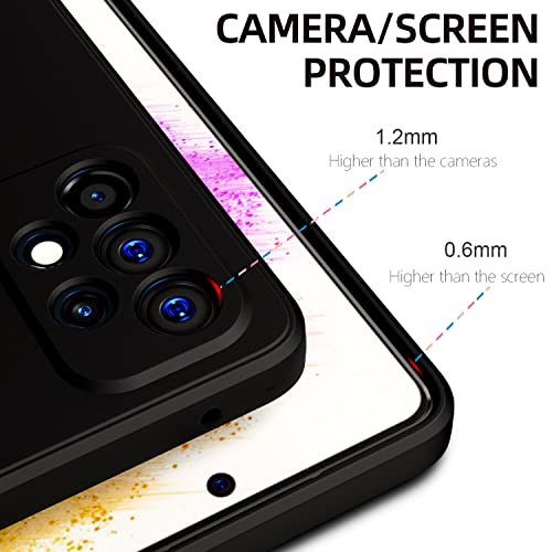 Image of Kapa Matte Lens Protective Back Cover for Samsung Galaxy A73 (5G), Slim Silicone with Soft Lining Shockproof Flexible Full Body Bumper Case (Black)