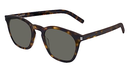 Saint Laurent Unisex SL 28 SLIM-003 49 Acetat Sunglasses, Havana-Havana Grey