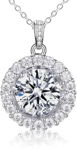 Collar de moissanita para mujer, collar con diamante cultivado en...