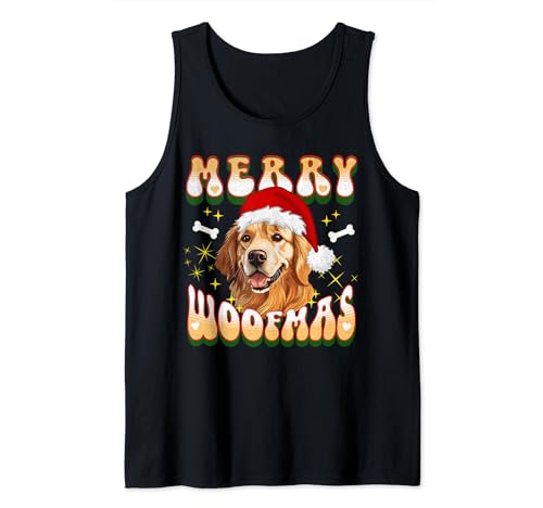 Cute Merry Woofmas Christmas Dog Mom Design Camiseta sin Mangas