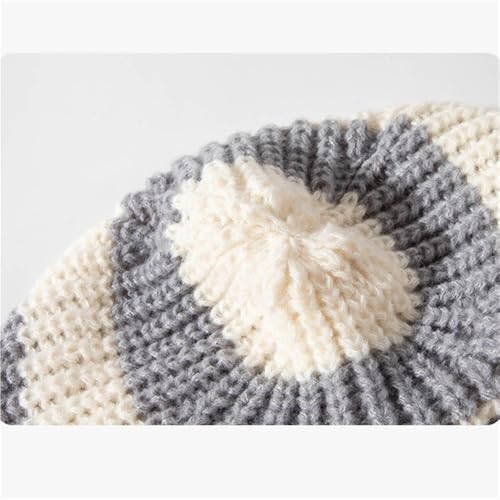 Casquettes chaudes pour temps froid et bonnet ample à rayures bleu
