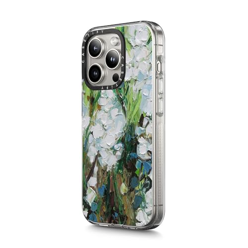 Coque antichoc iPhone 15 Pro transparente fleurs de squill avec MagSafe