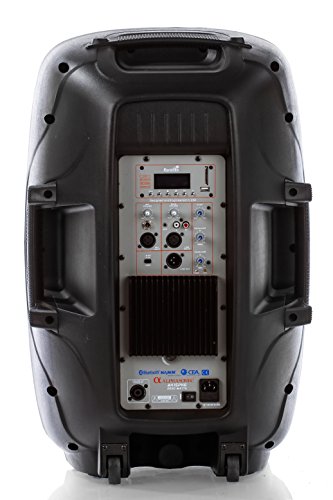 Pair Alphasonik All-In-One 15" Powered 2500W Pro Dj Amplified Loud Speakers With Bluetooth Usb Sd Card Aux Mp3 Fm Radio Pa System Led Lights Karaoke Mic Guitar Amp 2 Tripod Stands Cable And Microphone #TOP2