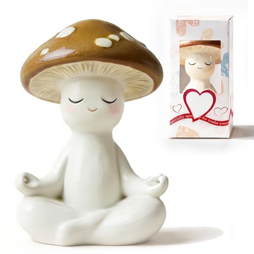 Champignons de méditation, cadeaux pour femmes et hommes - Figurines en résine pour la maison, le jardin, le bureau, la salle de bain, la décoration de...