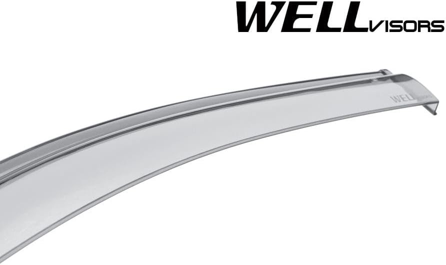 WellVisors Window Visors Wind Deflectors Compatible with Jeep 2011-2022 Grand Cherokee WK with Black Trim Rain Guards 3-847JE011