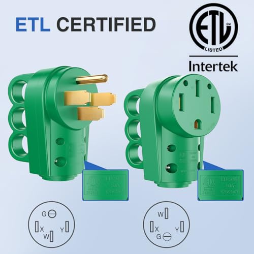 Image of Nilight 50 Amp RV Male and Female Plug Set | Heavy Duty 14-50P 14-50R Receptable 125V /250V Volt ETL Listed for Electrical Camper Caravan Motorhome Van Trailer