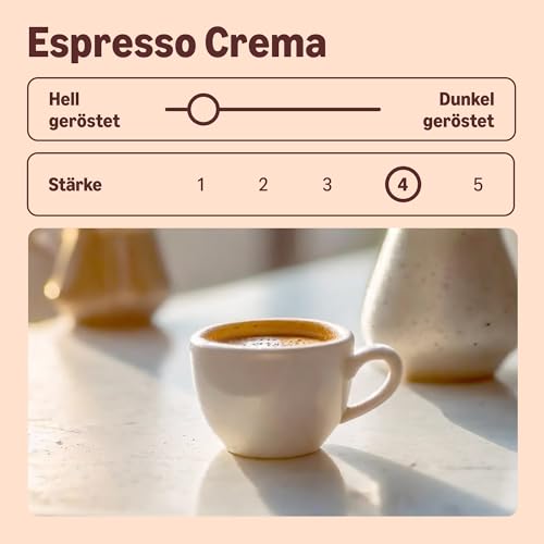 by Amazon Espresso Crema Röstkaffee Ganze Bohnen, 1kg (2 Packs of 500g), Rainforest Alliance-Zertifizierung