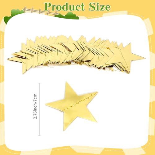 Image of Star Garland, Glitter Gold Star Garland Banner, 66Feet Double Side Star Hanging Bunting Banner Backdrop Little Star Paper Hanging Decor for Valentines Day Graduation Birthday Wedding Party Decorations