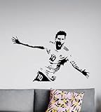 Mes_si Wall Decal Vinyl Sticker Football Poster Lionel Fan Sign Print Soccer Wall Art Home Decor Mural Indoor Outdoor Kids Room Decal 2961, Black