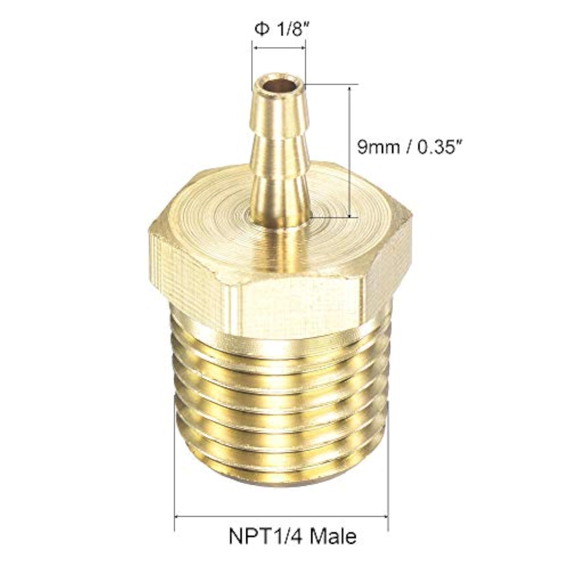 Brass Hose Barb Fitting Straight for Water and Air Tubes