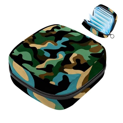 YTYVAGT Sacchetto di immagazzinaggio del tovagliolo sanitario,Borsa mestruale,Sacchetto del cuscinetto,Texture del camuffamento,Sacchetto di periodo