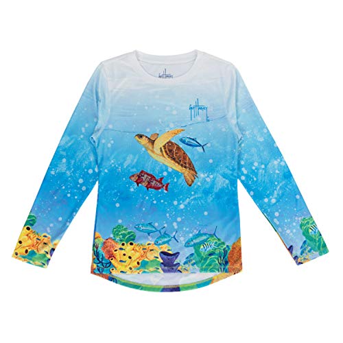 Guy Harvey Girl's Long Sleeve Performance Shirt with 30+ UPF Sun