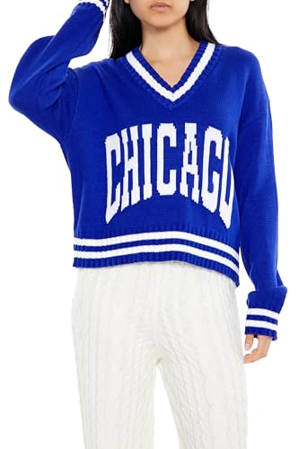 Forever 21 Women's Varsity-Striped Chicago Sweater