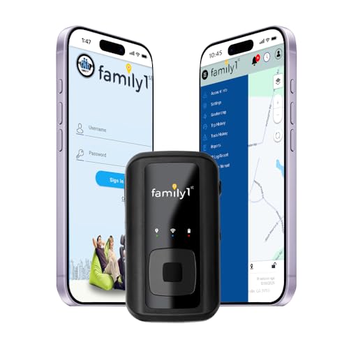 Family1st Portable Automobile GPS Trackers for Vehicles, Cars, Loved Ones, Real Time Tracking App, Up to 30 Days Battery Life, Hidden Tracking for Theft Protection & Subscription Needed.