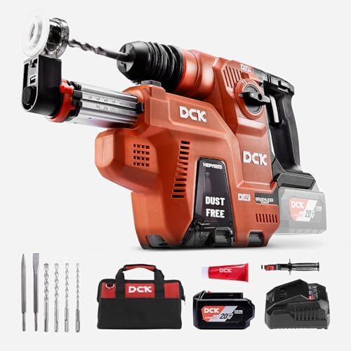 20V Cordless Rotary Hammer with Dust Collector, 15 in³ Dust Colle...