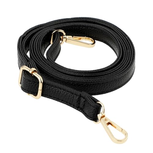 Telooco Correas de Cuero Ajustables para Mujer Reemplazo de Correas para Bolsos 85-150 cm Correas para Hombros Ajustables Correas para Bolsos Bandolera Tipo Billetera(Negro)