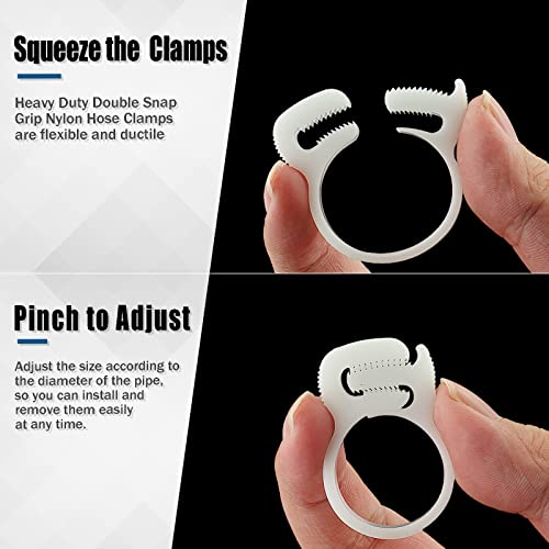 Rierdge SDD22011403 20 Pcs 3/8 Inch Heavy Duty Double Snap Grip Nylon Hose Clamps, Several Ratcheting Adjustable Clamp, Plastic Snap Ratcheting Clamps Assortment thumb #2