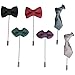 kilofly Men's Bowtie Necktie Lapel Pin Wedding Suit Boutonniere, Set of 6