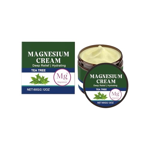 Loción de magnesio, crema de magnesio para dormir, calambres en las piernas y dolor, relajación muscular, calmante, suplemento hidratante con aceite de coco, manteca de karité y ácido hialurónico