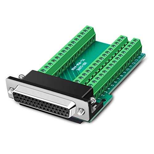 DB44 Solderless Connector, Female D-SUB to 44-pin Port Terminal Adapter Breakout Board with Bolts