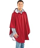 Charles River Apparel Unisex, Men's & Women's Pacific Poncho, Red, One Size