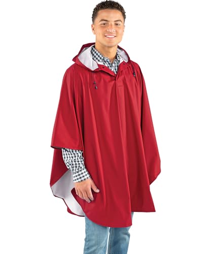 Charles River Apparel Unisex, Men's & Women's Pacific Poncho, Red, One Size